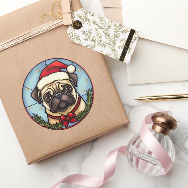 Adesivo Pug STítulo Natal (Presentear)