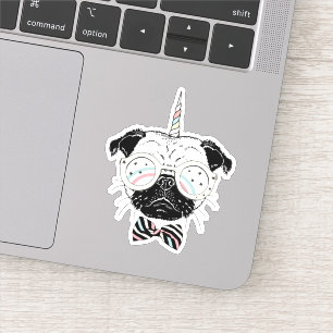 Adesivo Pug Unicorn Ser único