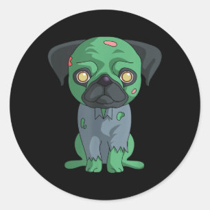 Adesivo Pug Zumbi