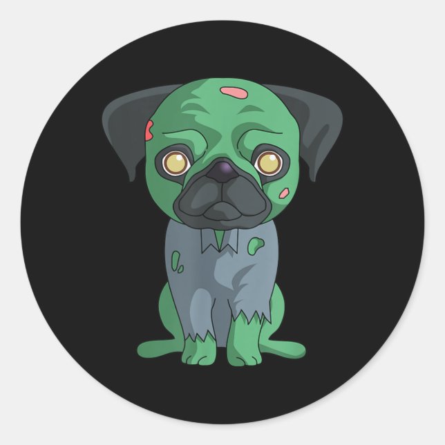 Adesivo Pug Zumbi (Frente)