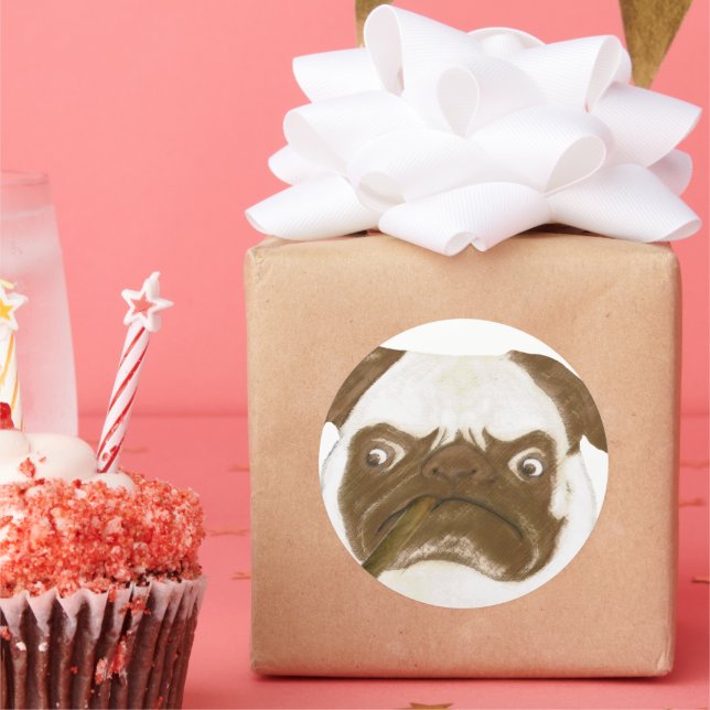 Adesivo Puggy personalizado com charuto (Festa)