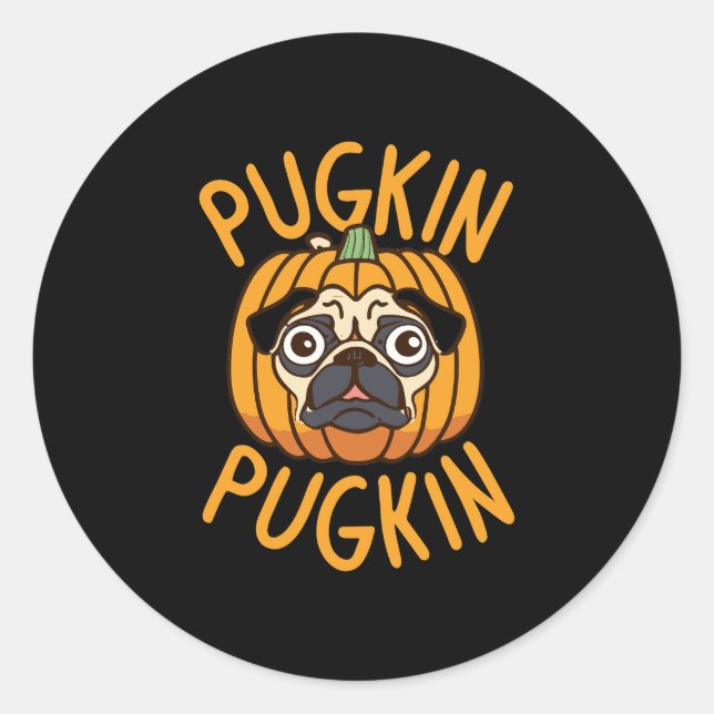 Adesivo Pugkin Pug Dog Halloween (Frente)