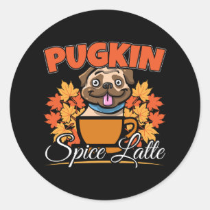 Adesivo Pugkin Spice Latte - Canino Pumpkin Pun