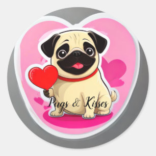 Adesivo Pugs e beijos