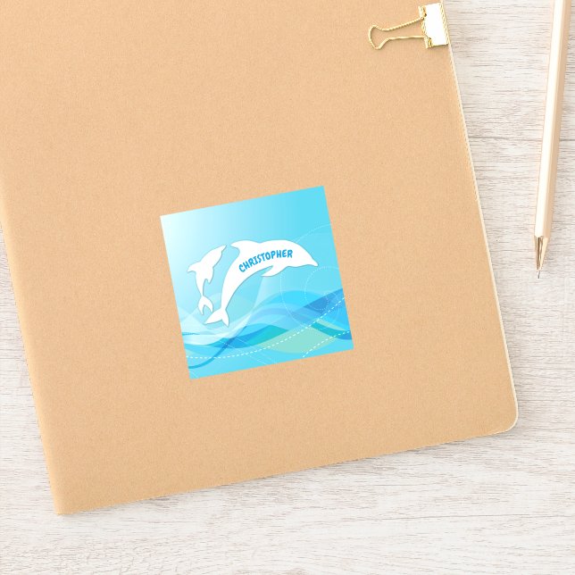 Adesivo Pulando golfinho no Oceano Personalizado (Notebook)