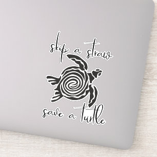Adesivo Pule uma Palhinha Salve uma Tartaruga Mar Livre de