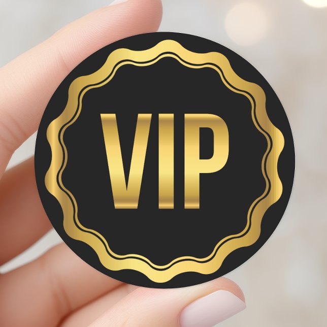Adesivo Pulseira de festa VIP dourada e preta ondulada (Criador carregado)