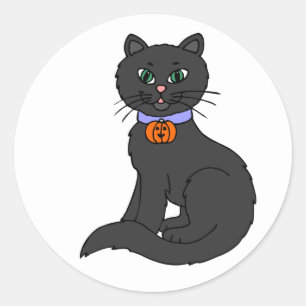 Adesivo Pulseira de Gato Preto de Halloween Abóbora Talhad