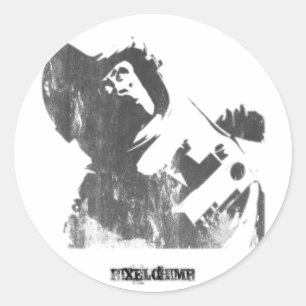 Adesivo Pulverizador do macaco do espaço do estêncil