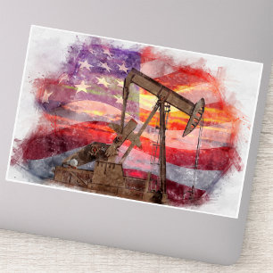 Adesivo Pumpjack silhueta pastel desenho americano Bandeir