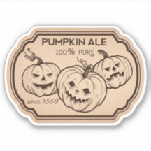 Pumpkin Ale Potion Vintage Label Sticker