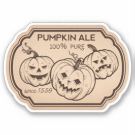 Adesivo Pumpkin Ale Potion Vintage Label Sticker
