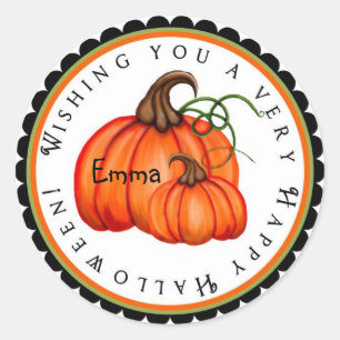 Adesivo Pumpkin and Gourds Halloween Tratar Stickers