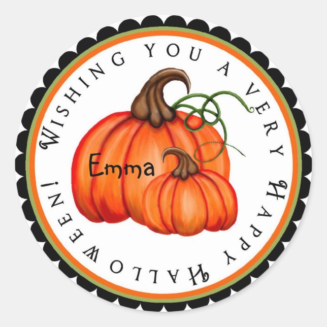 Adesivo Pumpkin and Gourds Halloween Tratar Stickers (Frente)