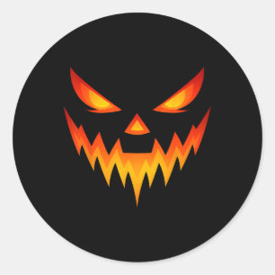 Adesivo Pumpkin Assustador Jack O Lanterna Face Halloween