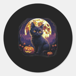 Adesivo Pumpkin Black Cat Halloween Vintage Costume Para A