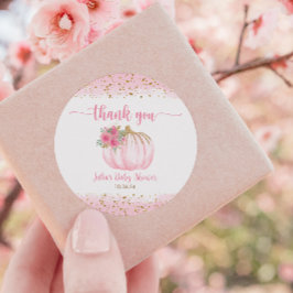Adesivo Pumpkin Blush Dourado Bebê Rosa Favor do Chá