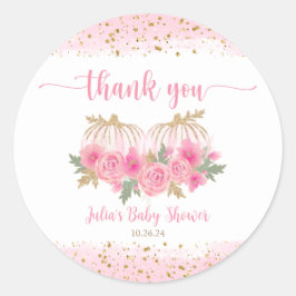 Adesivo Pumpkin Blush Dourado Bebê Rosa Favor do Chá