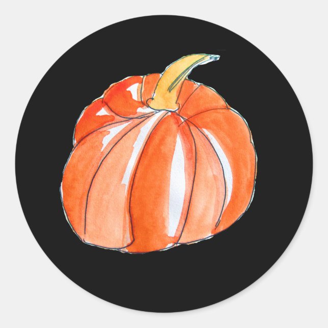 Adesivo Pumpkin bonito preto e laranja no Dia das Bruxas (Frente)