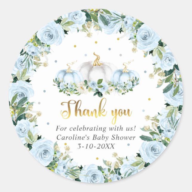 Adesivo Pumpkin Chá de fraldas Pumpkin Fall Pumpkin Favor (Frente)