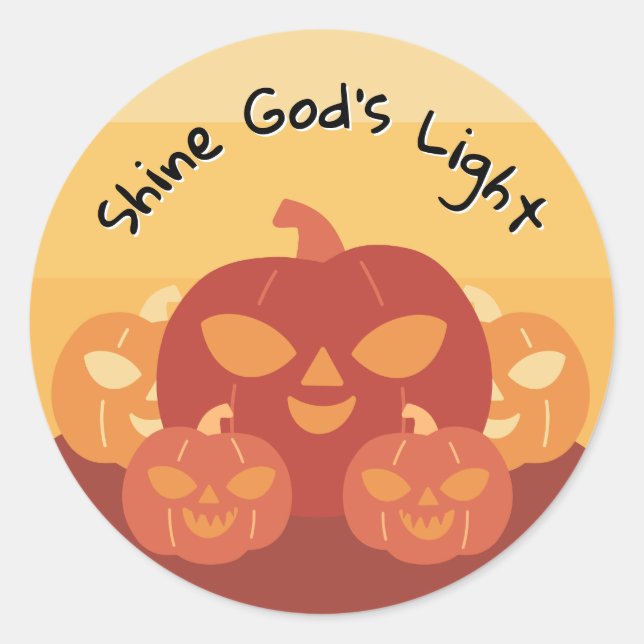 Adesivo Pumpkin claro de Deus brilha (Frente)