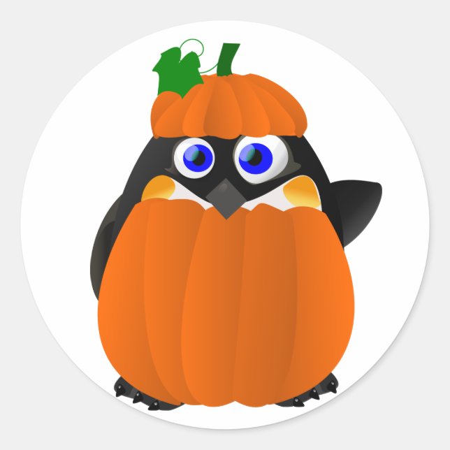 Adesivo Pumpkin Costume Halloween Penguin (Frente)