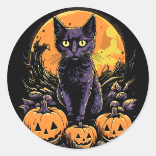 Adesivo Pumpkin de Dia das Bruxas Negro Spooky