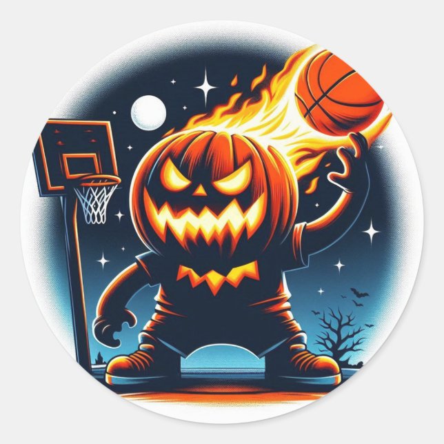 Adesivo Pumpkin de Fiery Basbol: Esportes Noturnos de Hall (Frente)