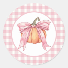 Adesivo Pumpkin De Fita Rosa, Gingham Coquette Fall