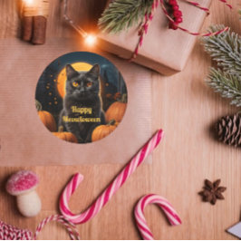 Adesivo Pumpkin de Gato Feliz