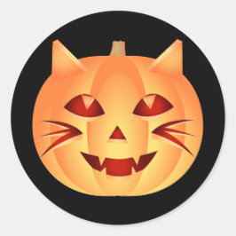 Adesivo Pumpkin de Gato Halloween