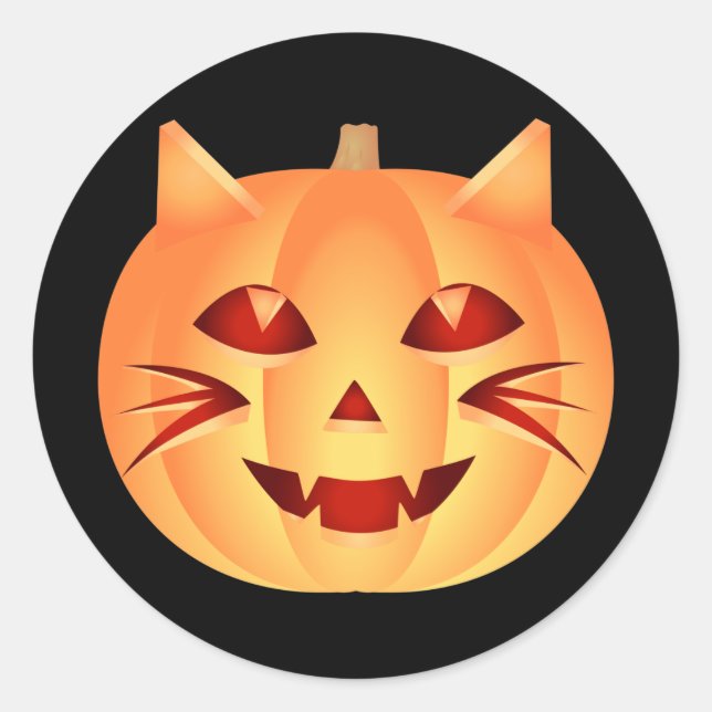 Adesivo Pumpkin de Gato Halloween (Frente)