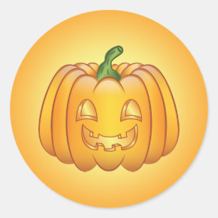 Adesivo Pumpkin de Halloween de Cartoon Laranja