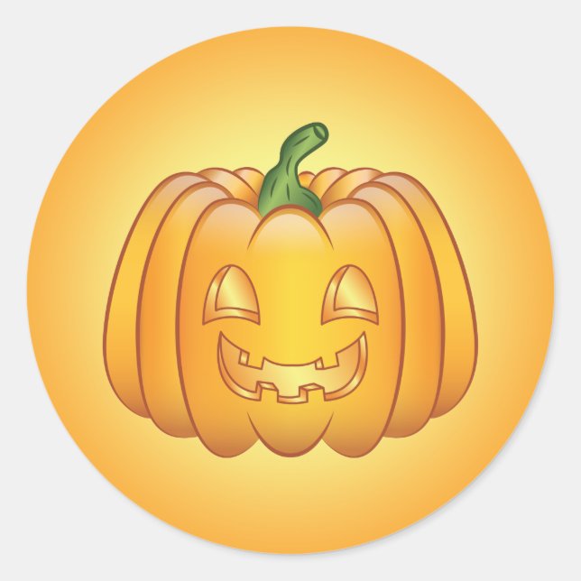 Adesivo Pumpkin de Halloween de Cartoon Laranja (Frente)