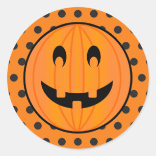 Adesivo Pumpkin de Halloween e pontos de Polka