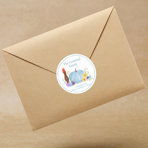 Adesivo Pumpkin de Pastel de Aquarelas, outono