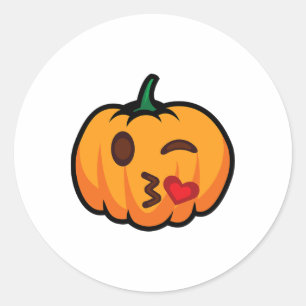 Adesivo Pumpkin Emoji One Eye Aberto Piscar os olhos Blow 