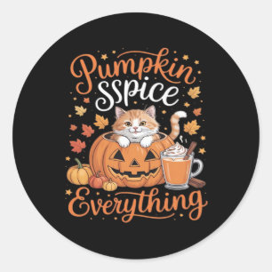 Adesivo Pumpkin Especiaria Tudo Gato Fala De Outono Fal De