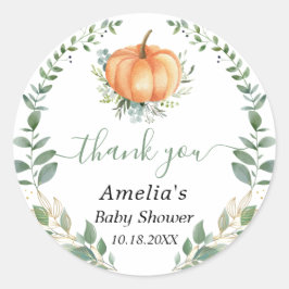 Adesivo Pumpkin Fall Greenery Dourado Foliage Favor Obriga