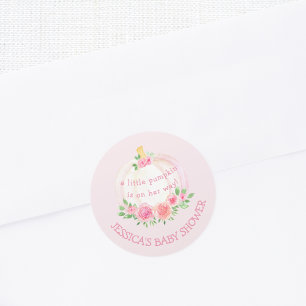 Adesivo Pumpkin Floral Girl é rosa Chá de fraldas