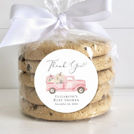 Adesivo Pumpkin Floral Truck Baby Girl Chá Obrigado