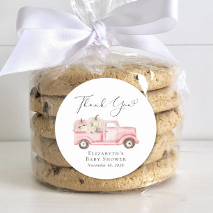 Adesivo Pumpkin Floral Truck Baby Girl Chá Obrigado