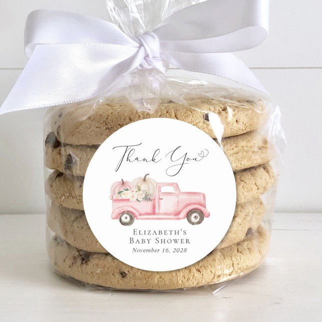 Adesivo Pumpkin Floral Truck Baby Girl Chá Obrigado (Criador carregado)