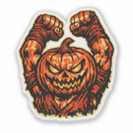 Adesivo Pumpkin Halloween Fighter — Vintage Retro Spooky 