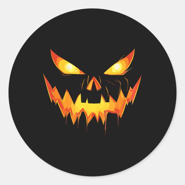Adesivo Pumpkin Jack O Lanterna Cara Homens Rapazes do Hal (Frente)