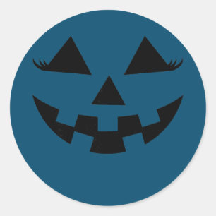 Adesivo Pumpkin Jack O Lanterna Face Com Eyelashes Raparig