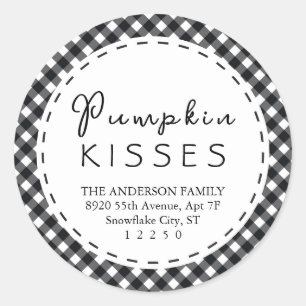 Adesivo Pumpkin Kisses  Ação de Graças de Buffalo Preto e 