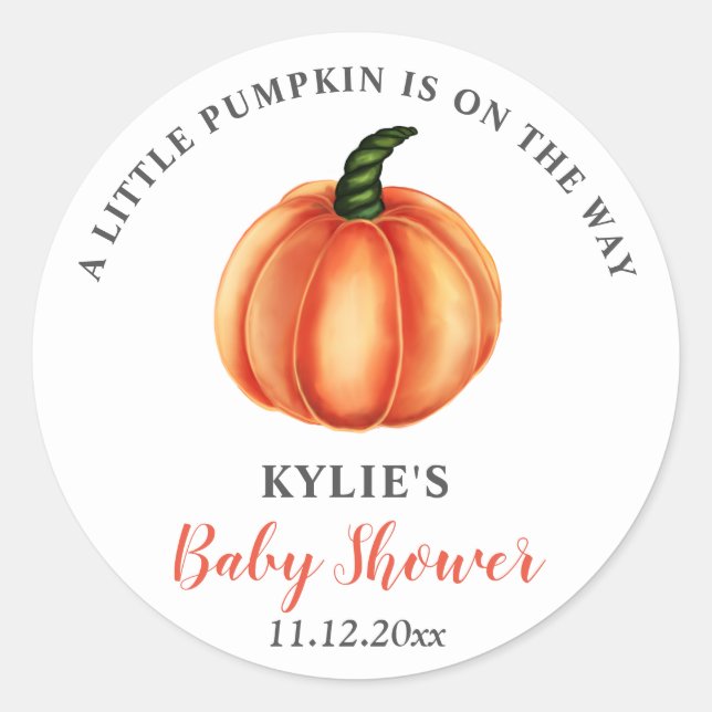 Adesivo Pumpkin Laranja | CHÁ DE FRALDAS (Frente)