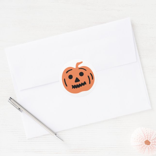 Adesivo Pumpkin Laranja Jack-O-Lanterna Halloween (Envelope)