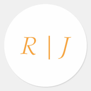 Adesivo Pumpkin Laranja Monogramas Queda Casamento de outo